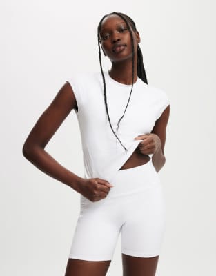 Cotton  On Active workout tshirt in white 