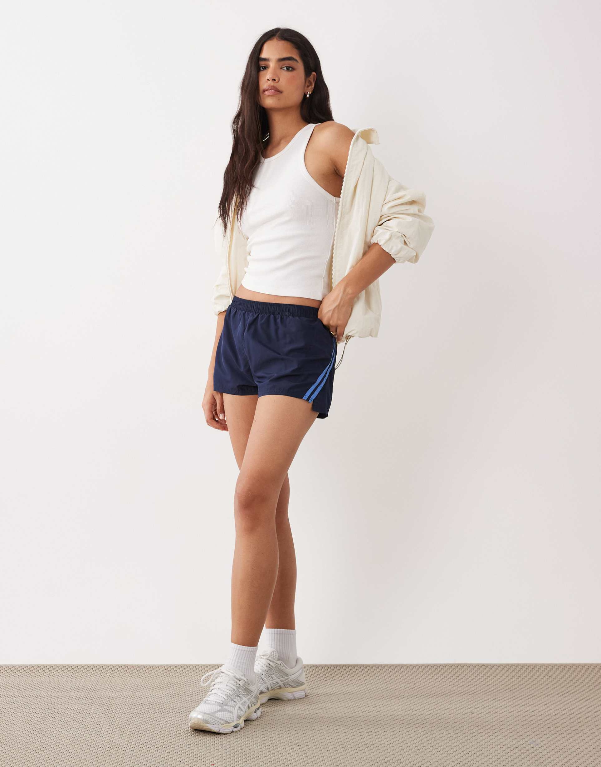 cotton on active woven micro shorts in prep navy