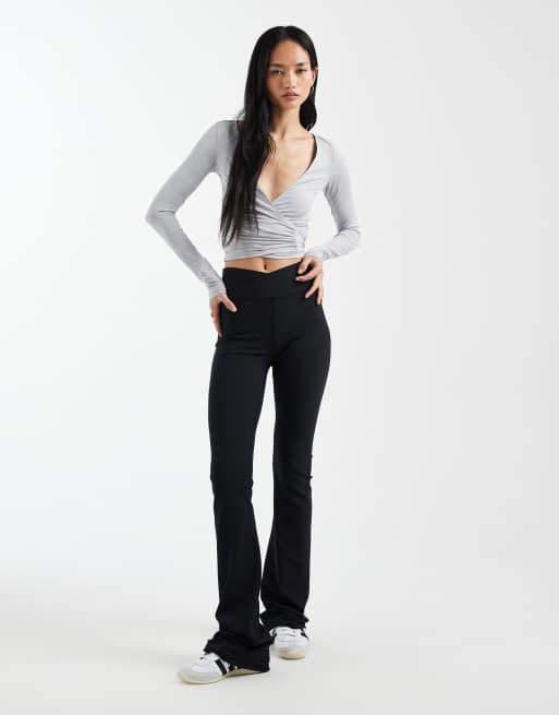Cotton On active wrap top in gray, 2 of 4