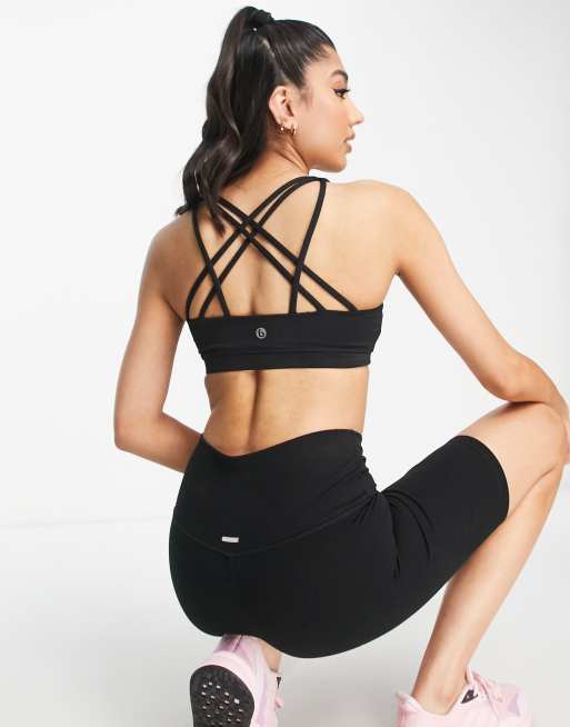 Cotton On – Activewear – Svart sportbehå med smala axelband 