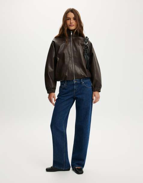 Cotton On Ada funnel neck bomber in brown - view 1