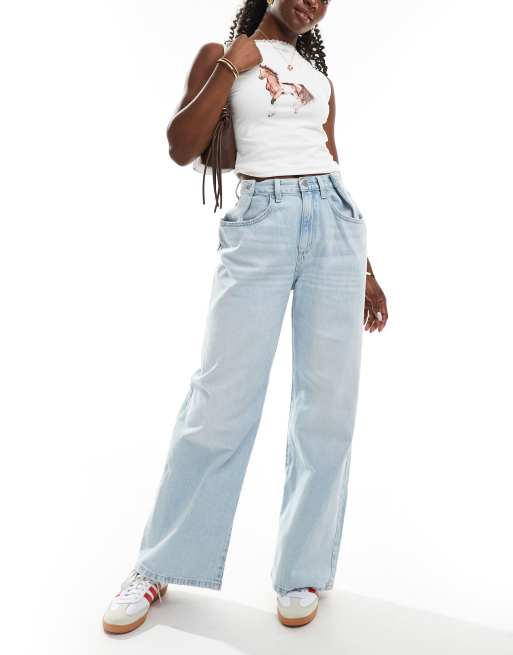 Cotton On Adjustable wide jean in blue - MBLUE