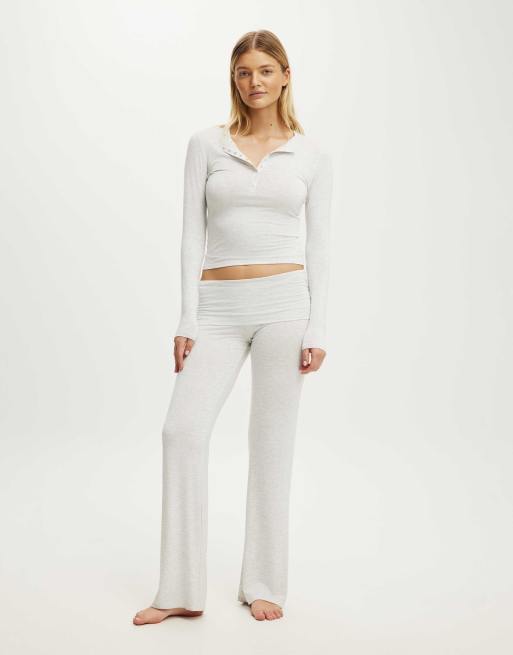 Cotton On Airy soft lounge henley in grey, 3 of 4