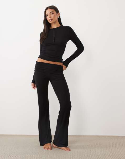 Cotton On airy soft roll waist pant in black - view 1