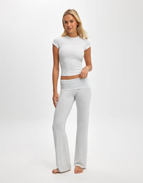 Cotton On Airy soft roll waist pant in smooth light grey marle - view 1