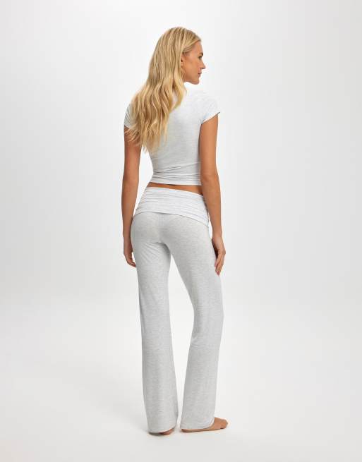 Cotton On Airy soft roll waist pant in smooth light grey marle, 4 of 4