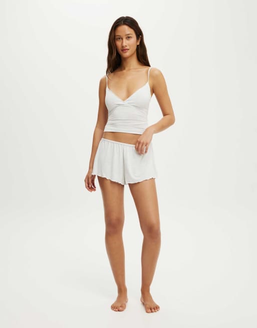 Cotton On Airy soft triangle cami in smooth light grey marle, 3 of 4