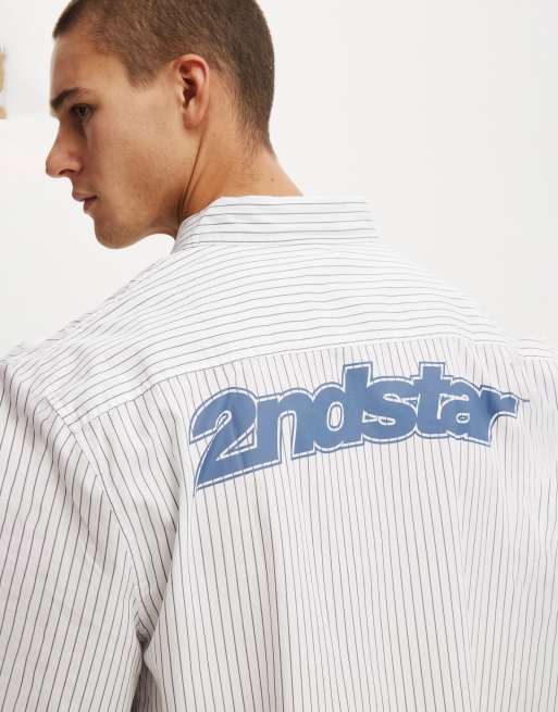 Cotton On Alex short sleeve shirt in white stripe, 2 of 4