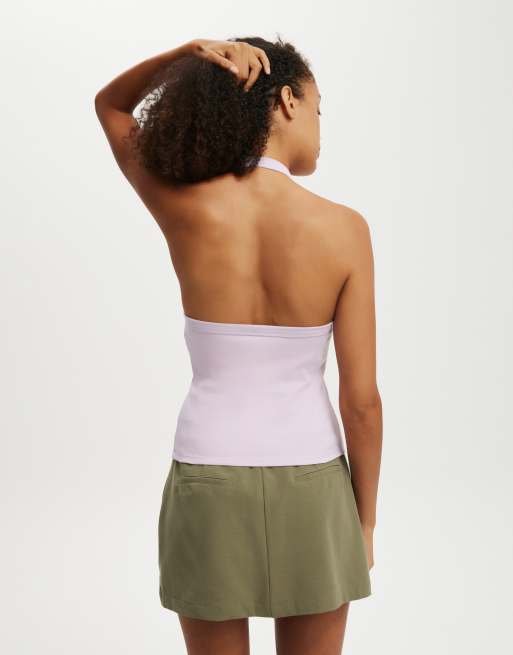 Cotton On Alexa button front halter in purple , 3 of 4