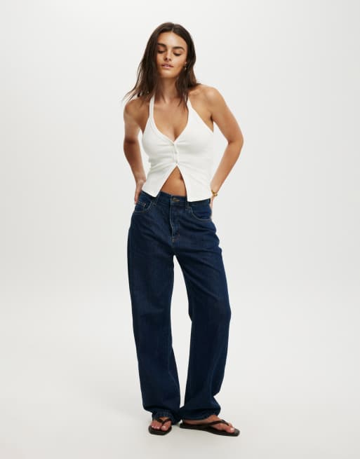 Cotton On Alexa button front halter in white , 3 of 4