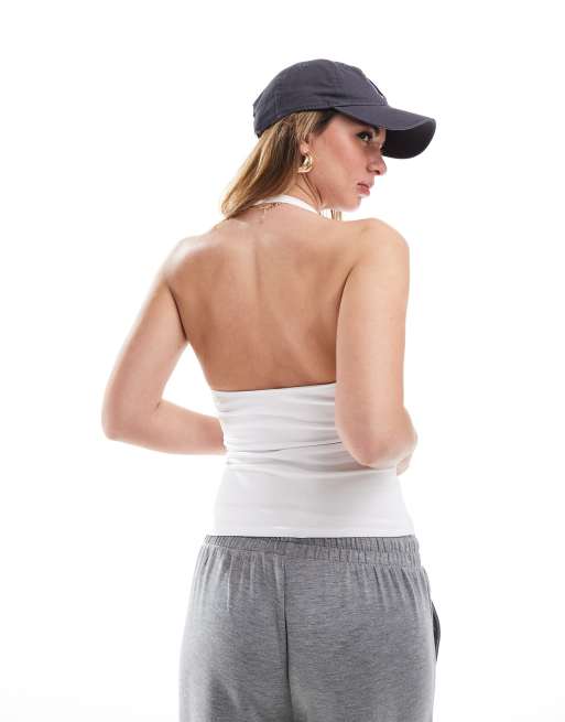 Cotton On – All Day – Biały top z dekoltem halter w szpic, 2 z 4
