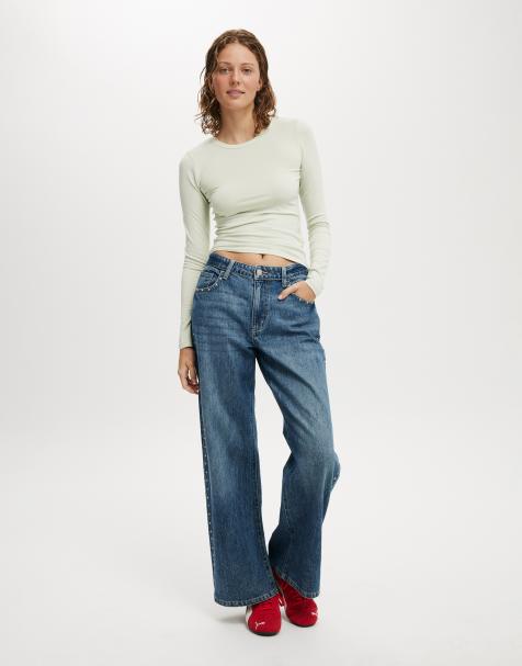 Cotton On All day crew long sleeve in mint gelato 