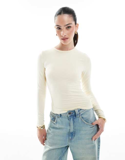 Cotton On All day crew long sleeve shirt in yellow