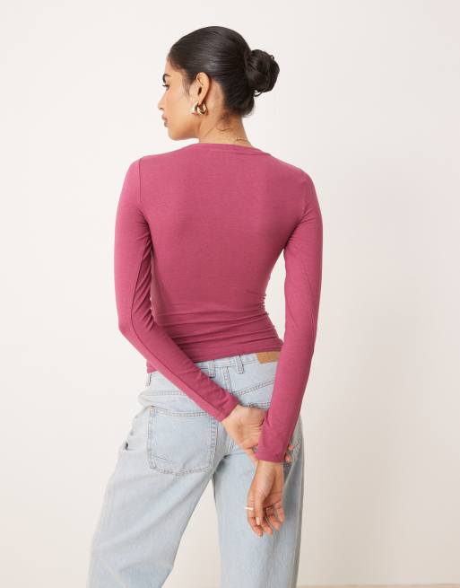 Cotton On All day crew long sleeve T-shirt in rich plum , 2 of 4