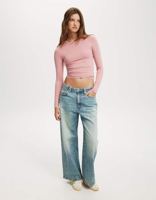 Cotton On all day crew long sleeve tee in pink, 4 of 4