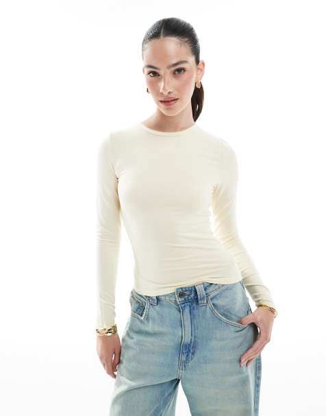 Cotton On all day crew long sleeve top in yellow - view 1