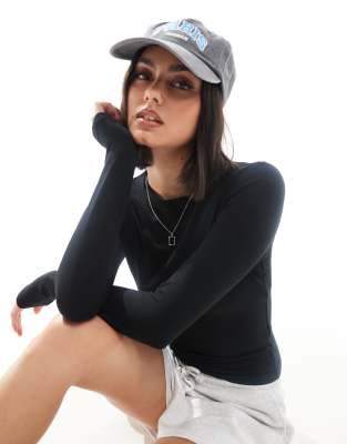 Cotton:on Cotton On All Day Crew Neck Long Sleeve Top In Black