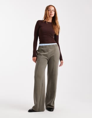 Cotton On All Day Crew Neck Long Sleeve Top In Brown