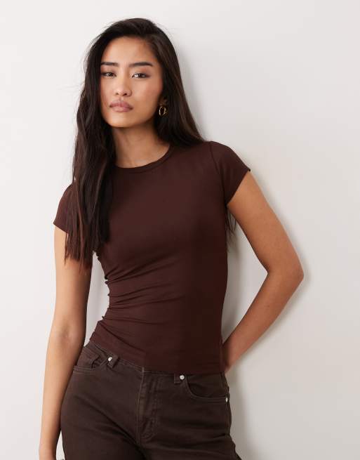 Cotton On All day crew neck tee in brown, 4 of 4