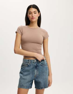 Cotton On All Day Crew Tee In Brown