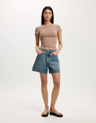 Cotton On All Day Crew Tee In Brown