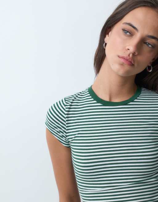 Cotton On all day crew tee in green stripe , 4 of 5
