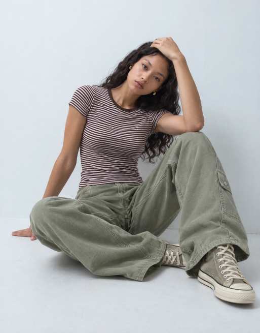 Cotton On all day crew tee in madi walnut stripe, 7 of 10