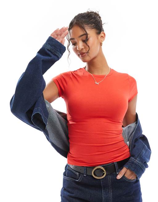Cotton On all day crew tee in red