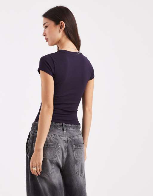 Cotton On - All Day - Solbærlilla T-shirt med rund hals, 3 af 4