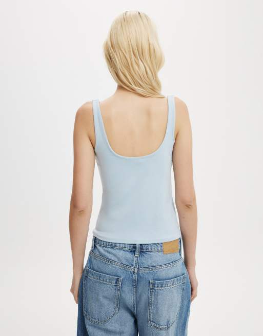 Cotton On All day square neck tank in blue, 2 of 4