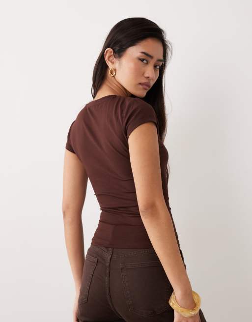 Cotton On - All Day - T-shirt girocollo marrone, 3 di 4