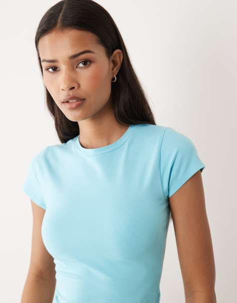 Cotton On - All Day - T-shirt met ronde hals in aqua blauw - view 1