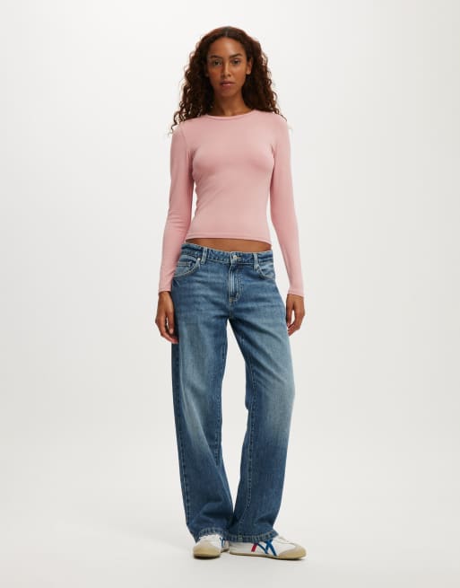 Cotton On - All Day - T-shirt ras de cou à manches longues - Rose champêtre  , 2 de 4