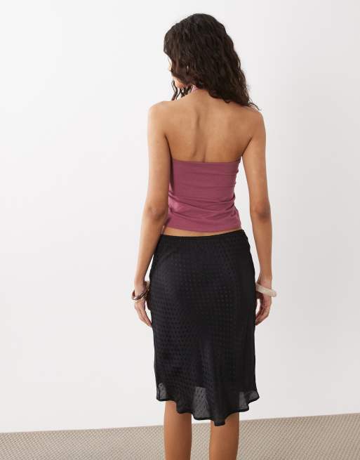 Cotton On - All Day - Top allacciato al collo color prugna intenso, 3 di 4