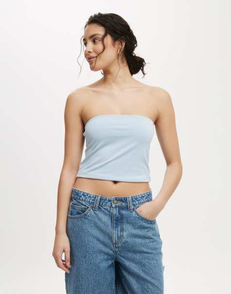 Cotton On All day tube top in blue - view 1