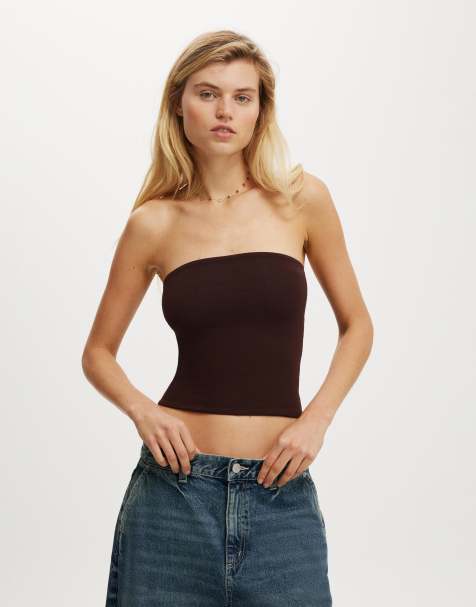 Cotton  On All day tube top in brown - view 1