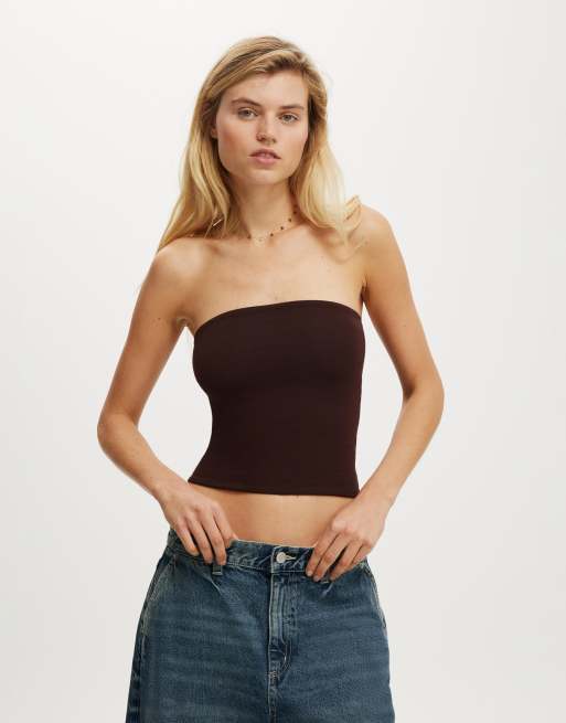 Cotton  On All day tube top in burgundy 