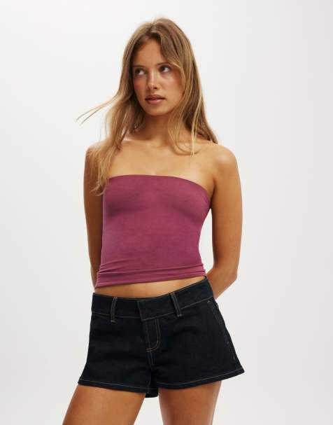 Cotton  On All day tube top in rich plum - view 1