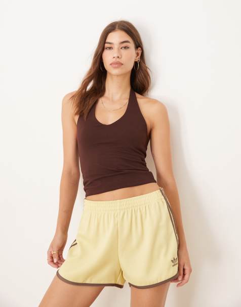 Cotton  On All day v neck halter in brown - view 1