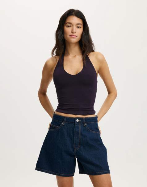Cotton On All day v neck halter in purple - view 1