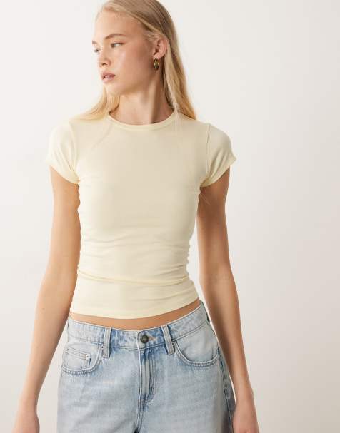 Cotton On – All Day – Vaniljfärgad t-shirt med rund halsringning - view 1
