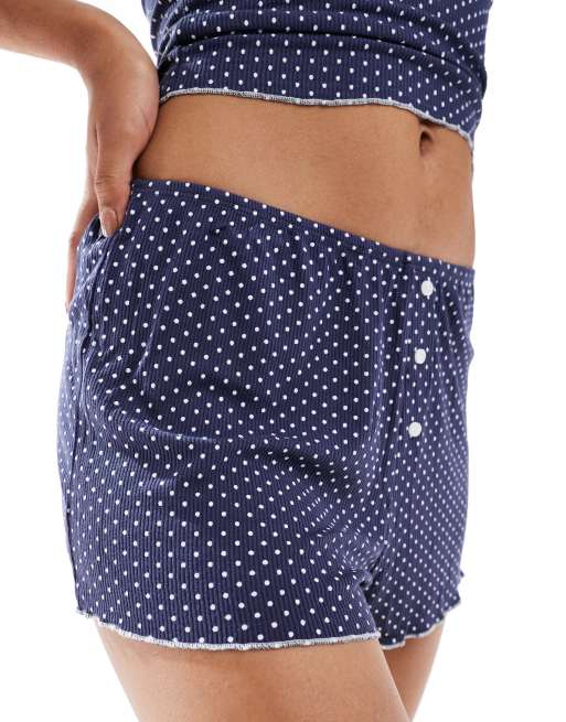 Cotton On – Angeraute Pyjama-Shorts aus Jersey mit Punkten, Kombiteil, 2 von 4