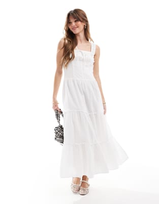 Cotton:On Cotton On Aria corset detail maxi dress in white