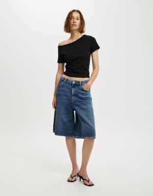 Cotton On Arlie Asymmetric Short Sleeve In Blue
