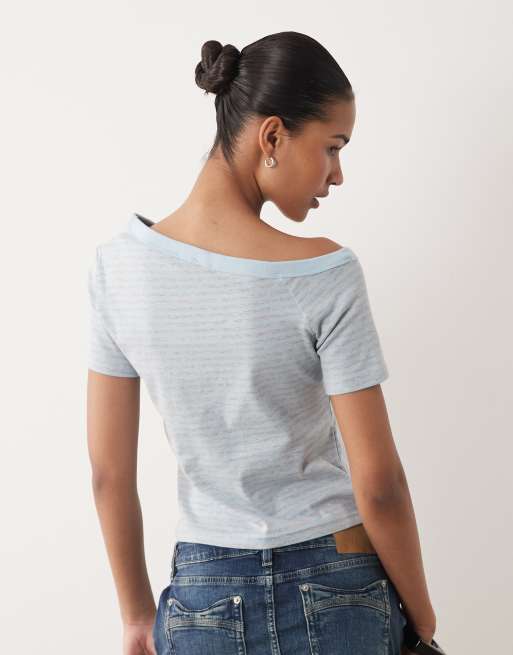 Cotton On – Arlie – Ljuslilamelerad, asymmetrisk topp med korta ärmar, 4 av 4
