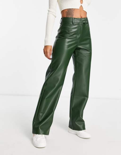 Green deals leather jeans