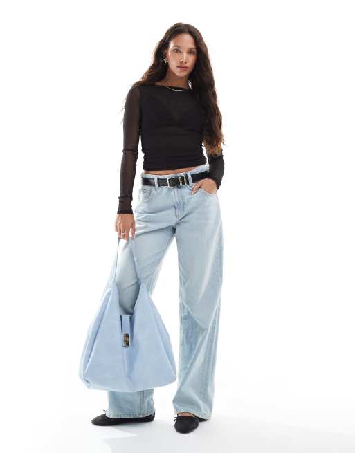 Cotton On – Ashley – Czarny siateczkowy top z długimi rękawami, 3 z 4