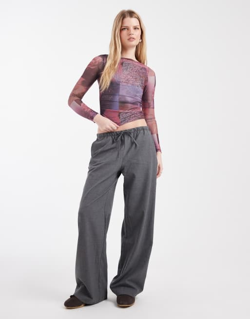 Cotton On Ashley mesh graphic long sleeve top in sunset bloom, 2 of 4