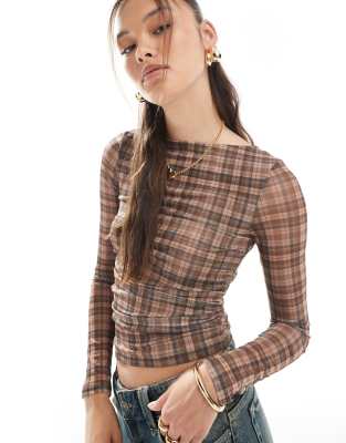 Cotton:on Cotton On Ashley Mesh Long Sleeve Top In Multi
