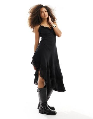 Cotton:on Cotton On Asymmetric Hem Cami Prairie Dress In Black